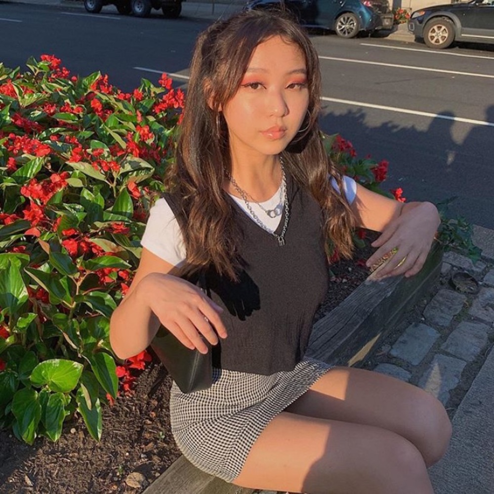 thrifted black vest